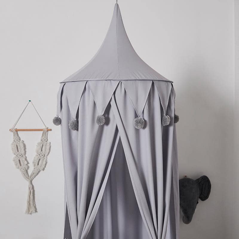 ciel de lit gris chambre garçon