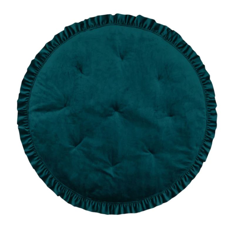 tapis bebe en velours emeraude