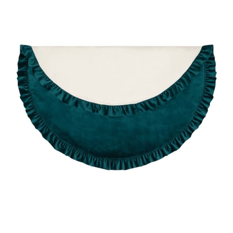 tapis sol bebe en velours emeraude