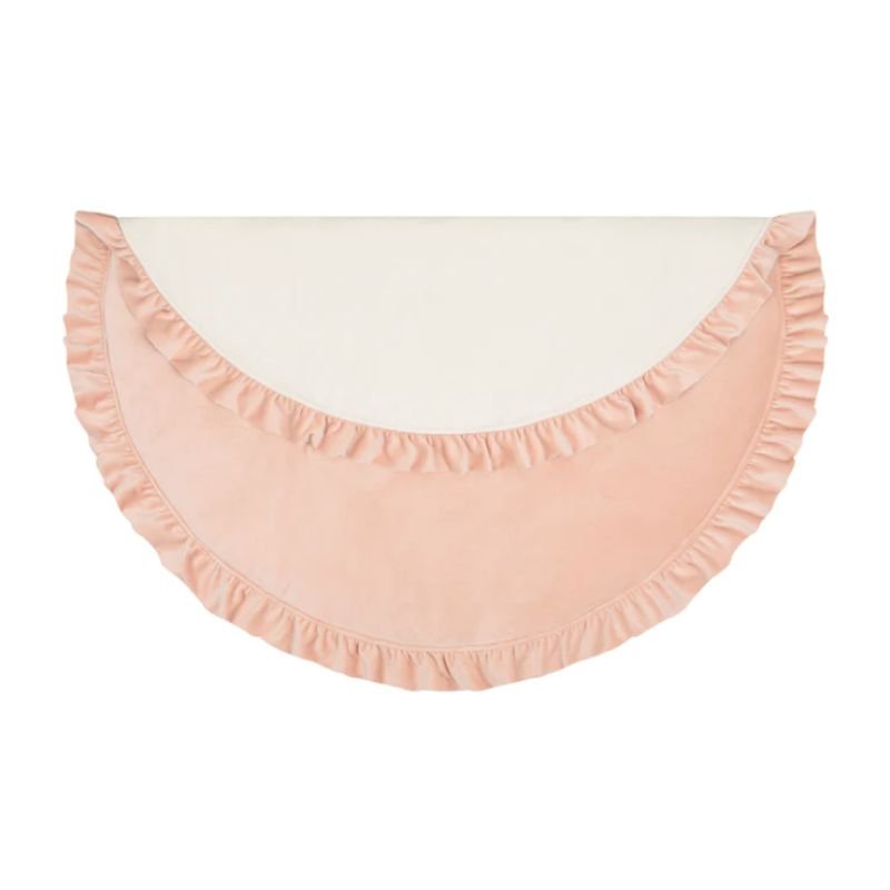tapis sol bebe en velours rose
