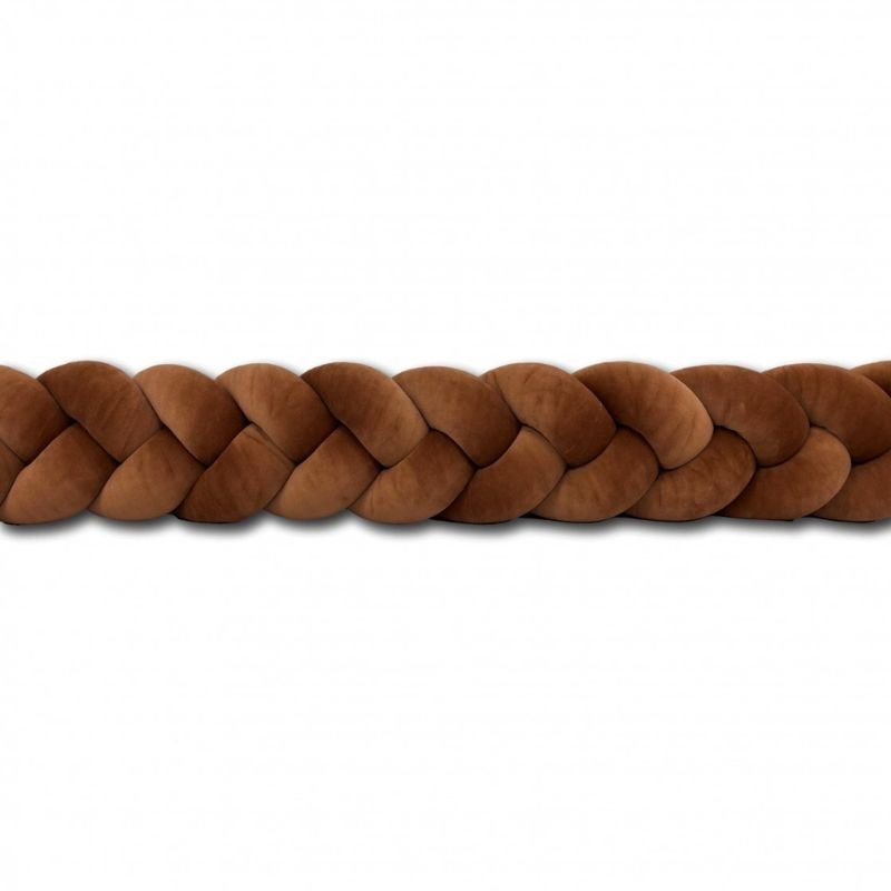 tour de lit tressé marron 3 bandes