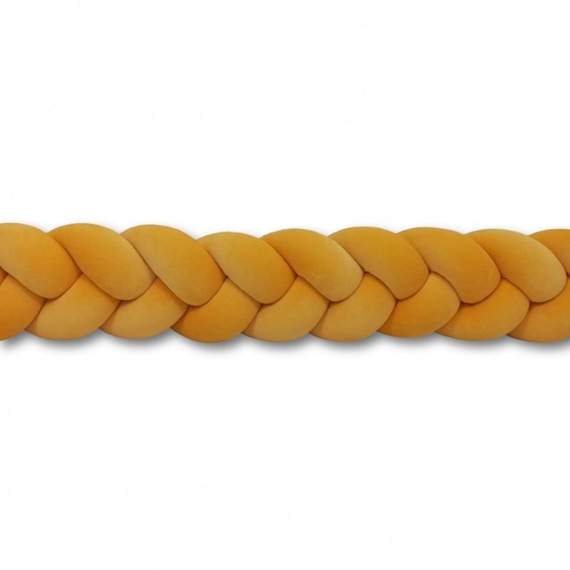 Tour de lit tressé moutarde