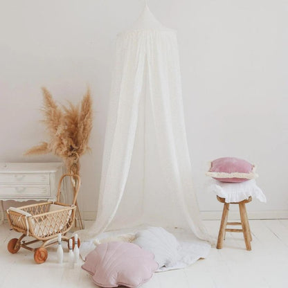 ciel de lit blanc paillette