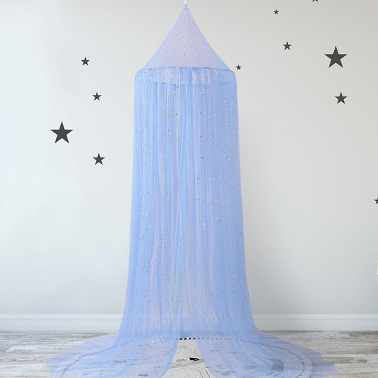 ciel de lit bleu avec paillettes