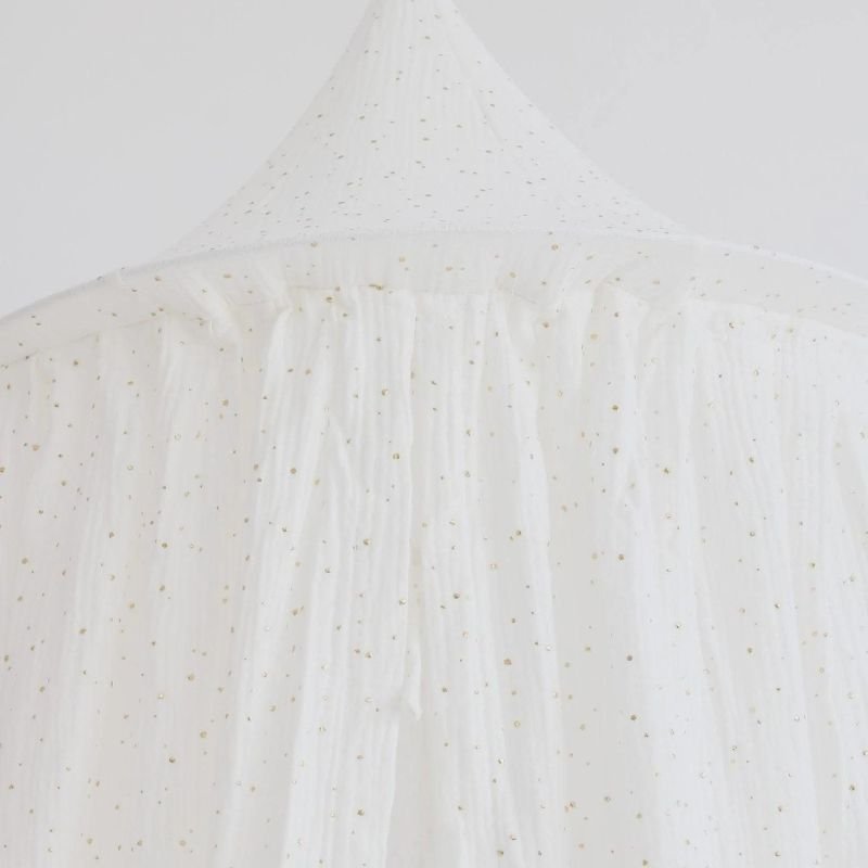 ciel de lit coton blanc paillette
