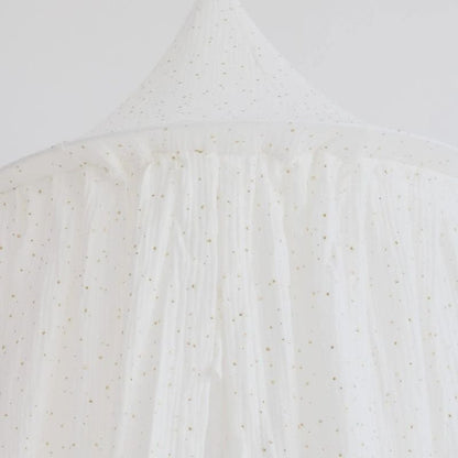 ciel de lit coton blanc paillette