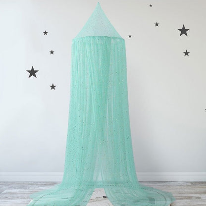 ciel de lit vert paillete