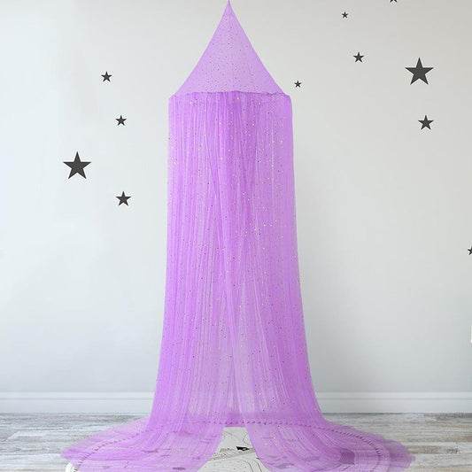 ciel de lit violet avec paillettes