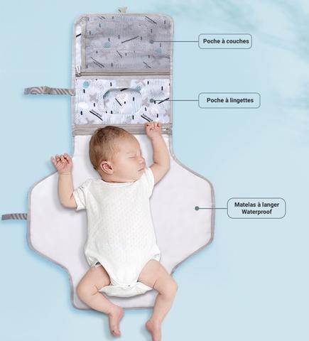 Tapis Matelas à langer pliable 3-1 | Portable et Imperméable.