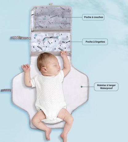 Tapis Matelas à langer pliable 3-1 | Portable et Imperméable.