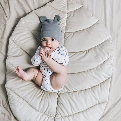 tapis d'éveil feuille bébé beige