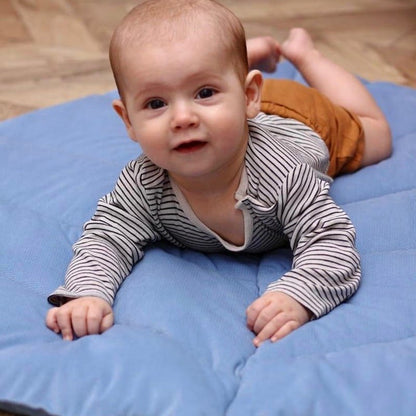tapis d'éveil feuille bébé bleu