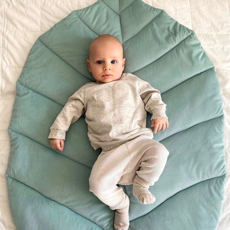tapis d'éveil feuille bébé menthe