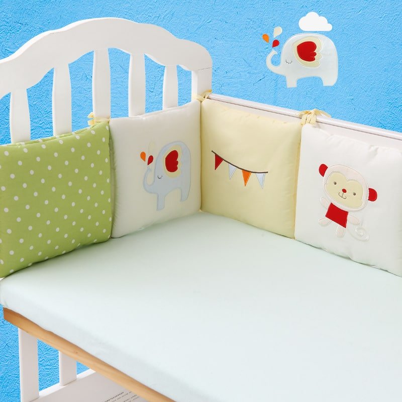 Tour de lit bébé singe & éléphant